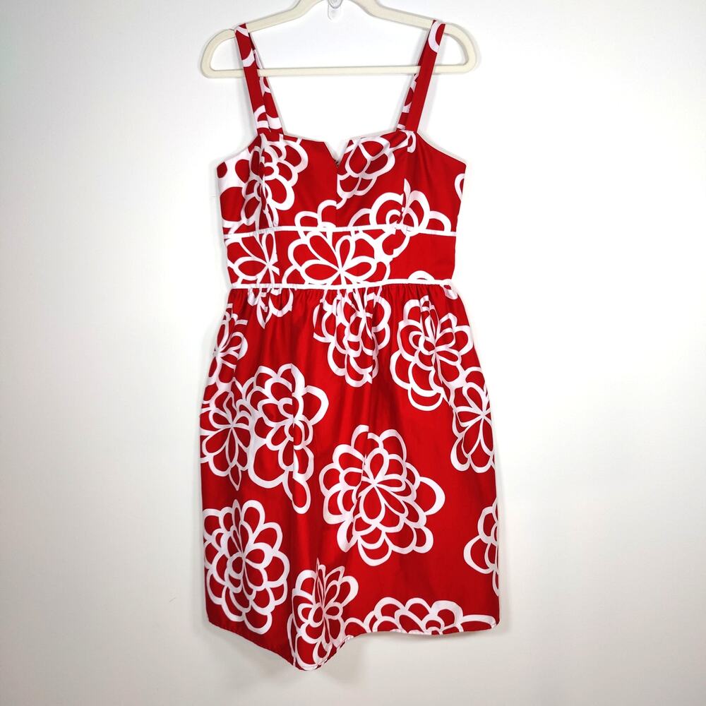 Floral Babydoll Corset Sundress Red White Petite 12P Picniccore